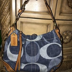 Authentic denim coach bag